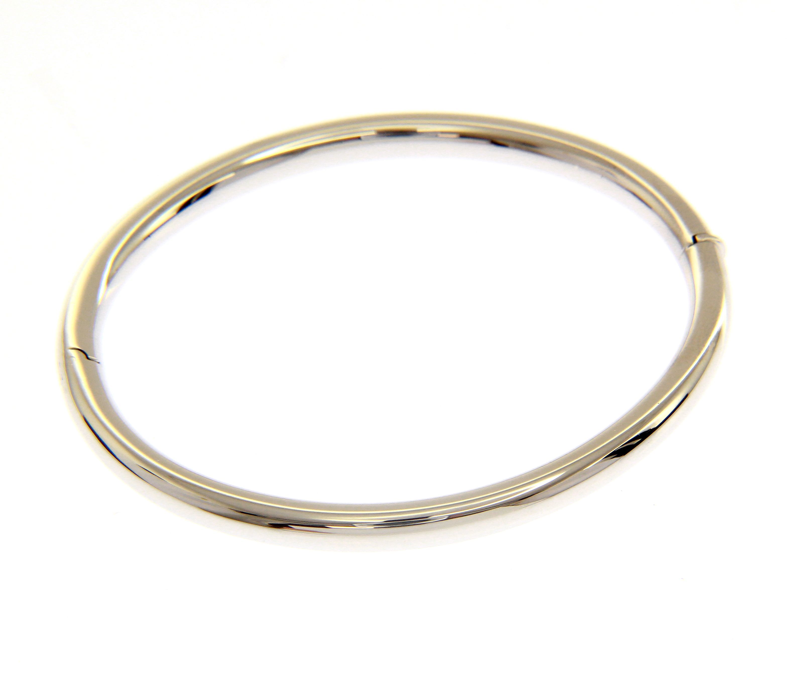 White gold oval bracelet with clasp k14(code S205094)